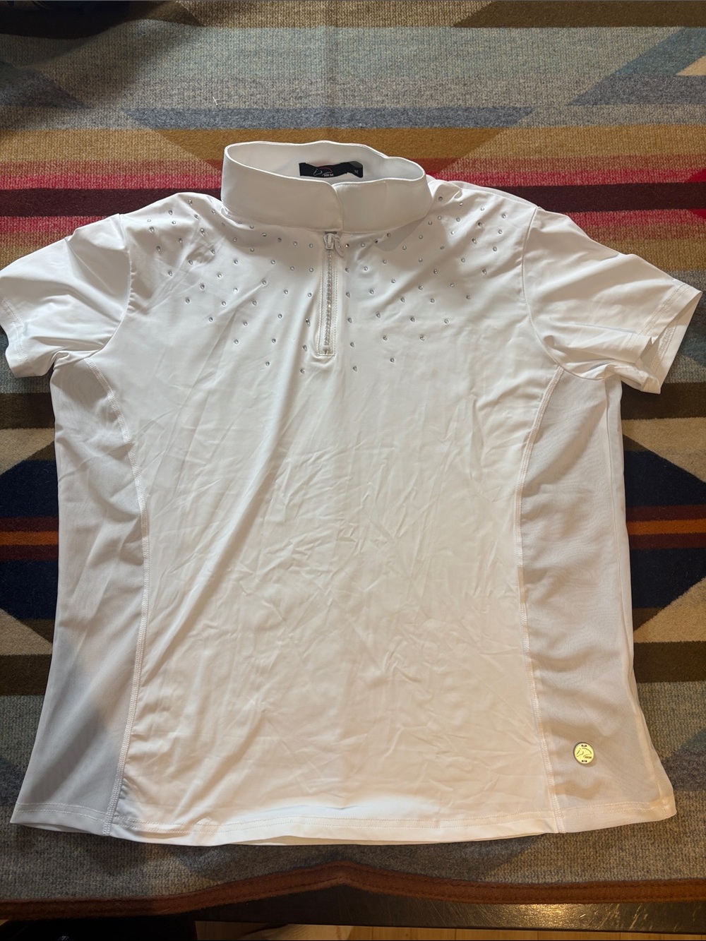 Women's White equestrian horse show shirt